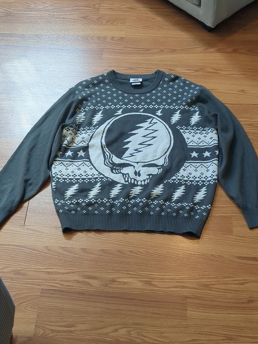 Grateful Dead Steal Your Face Fair Isle Holiday Knit Sweater Ripple Junction L - Picture 5 of 9